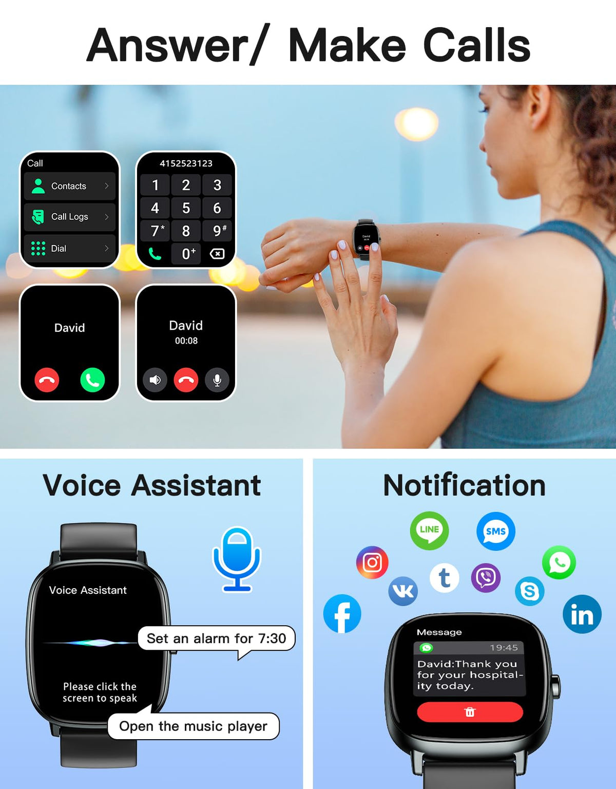 Smart Watch with GPS Black F559104