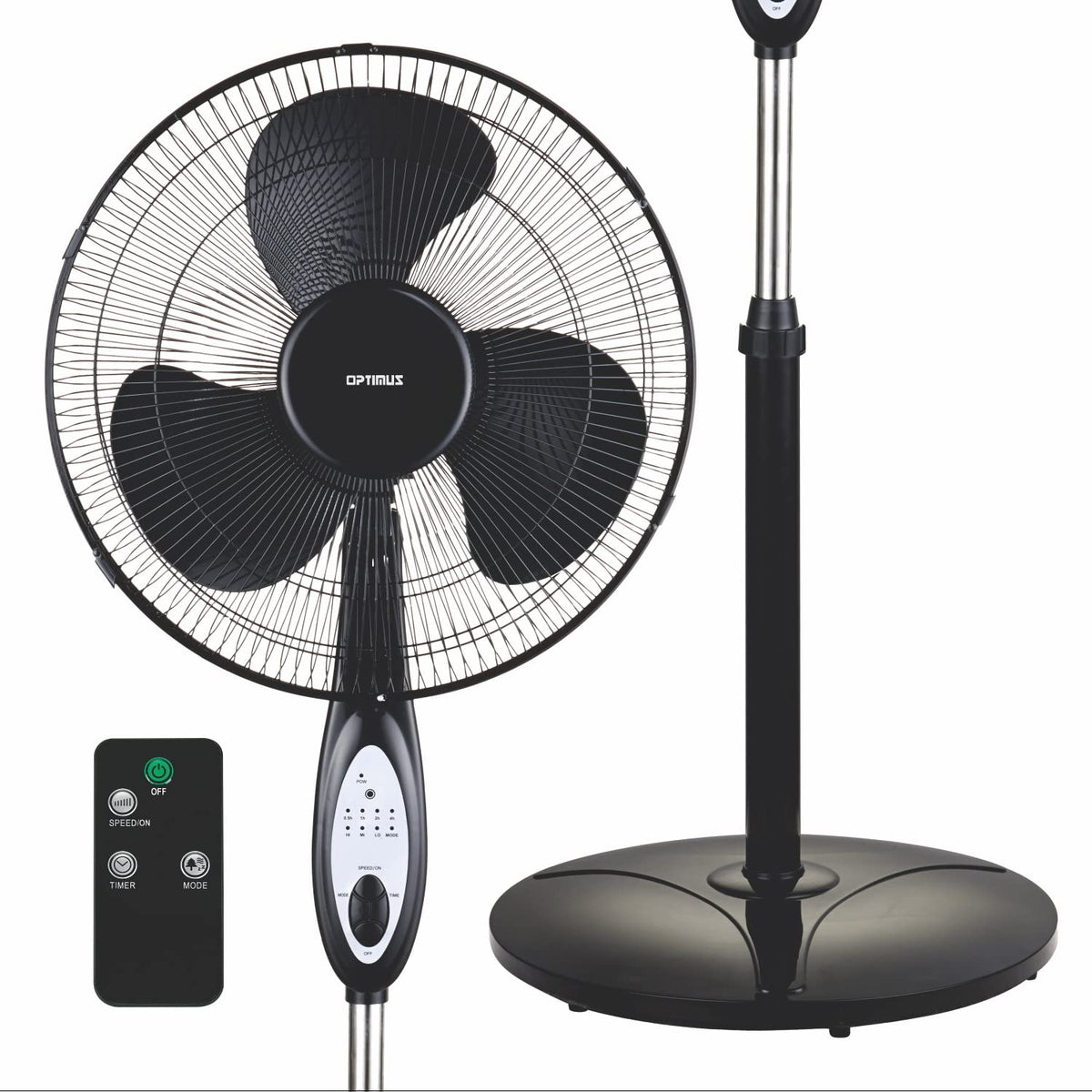 White 16-Inch Oscillating Stand Fan with Remote B794