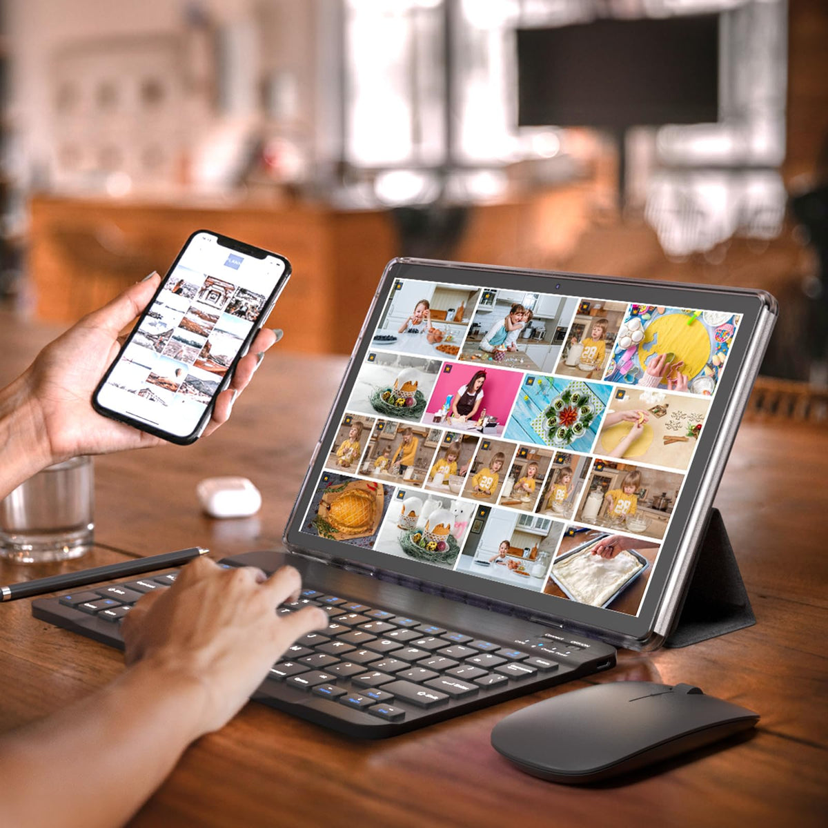 10 inch Tablet with Keyboard 2 in 1 Android 15 8GB+32GB 6000mAh Q127
