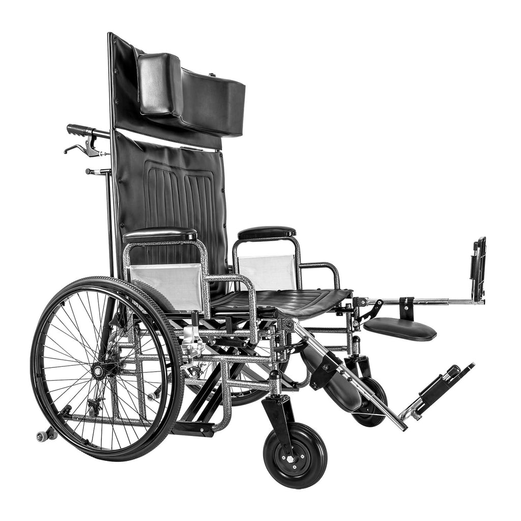28" Wide Seat Bariatric Reclining Manual Wheelchair with Elevating Leg Rests V7994