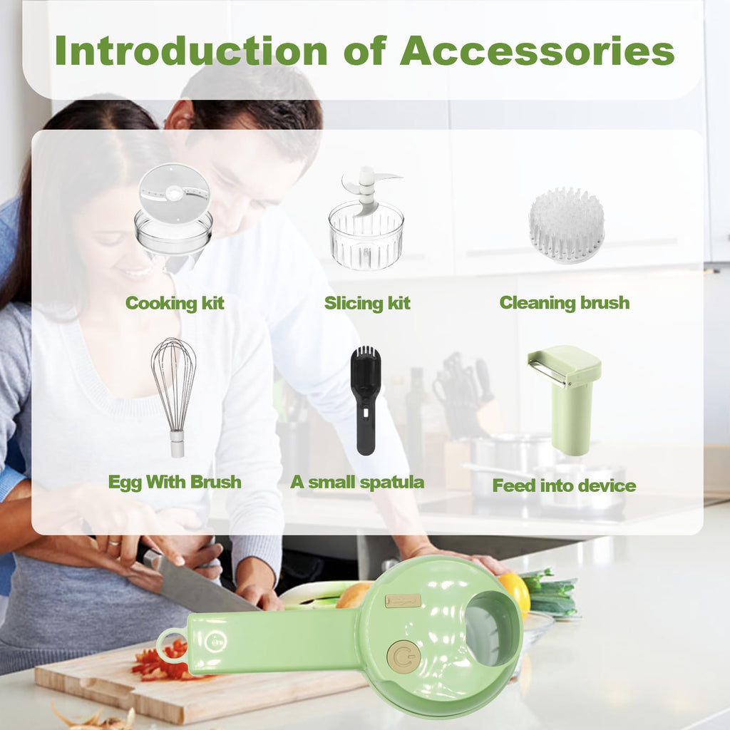 4 in 1 Portable Electric Vegetable Cutter Set E64748