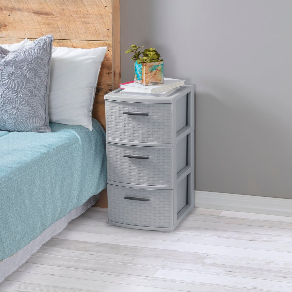3 Drawer Plastic Storage Organizer, 2 Pack B970010