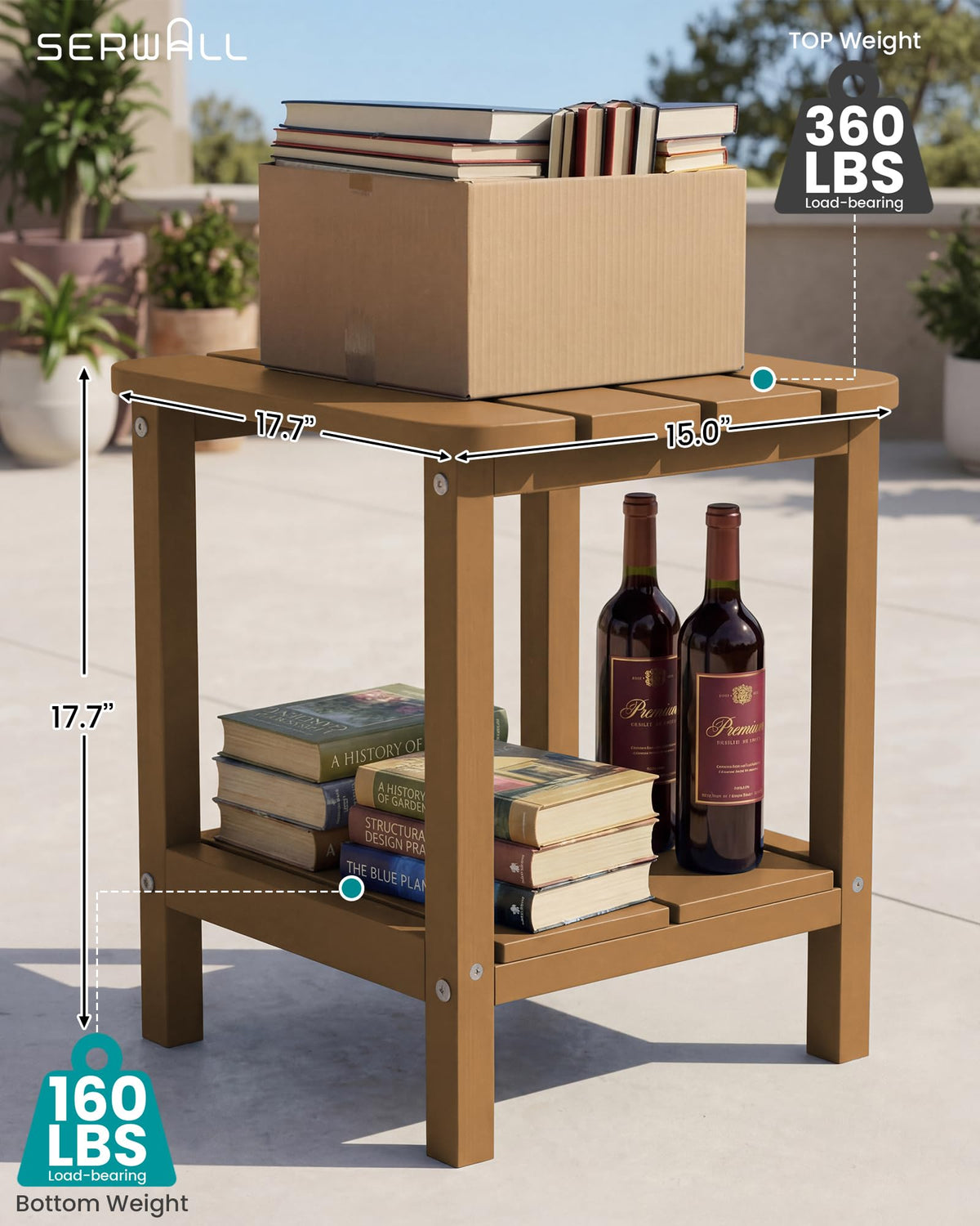 Brown Set of 2 Rectangular End Table E5378