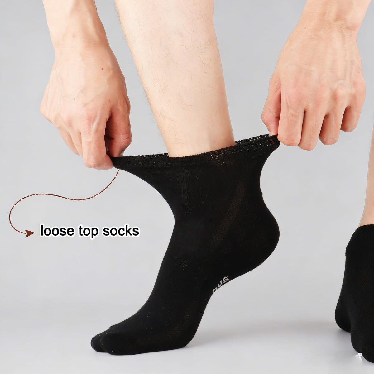 8 Pairs Bamboo Viscose Diabetic Ankle Socks Black Size 6-9 H724365