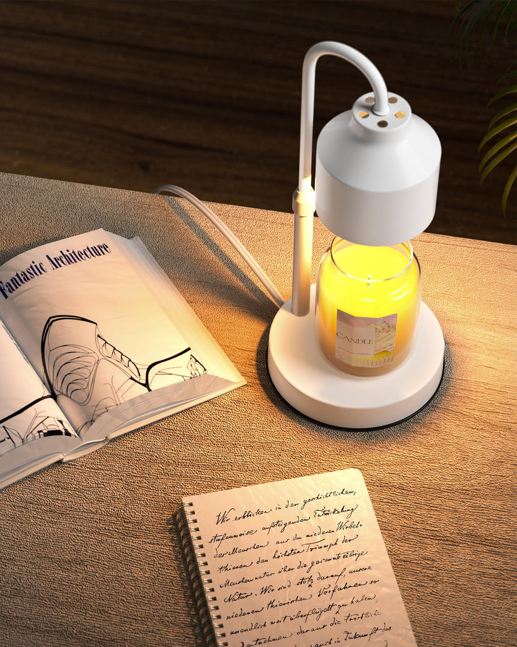 White Candle Warmer Lamp with Timer F471