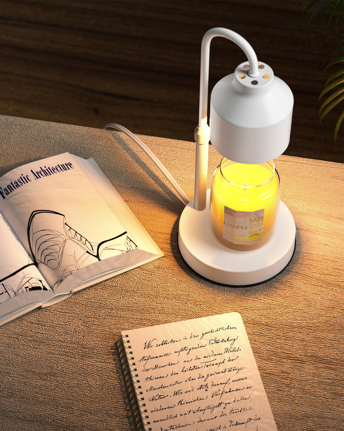 White Candle Warmer Lamp with Timer F471