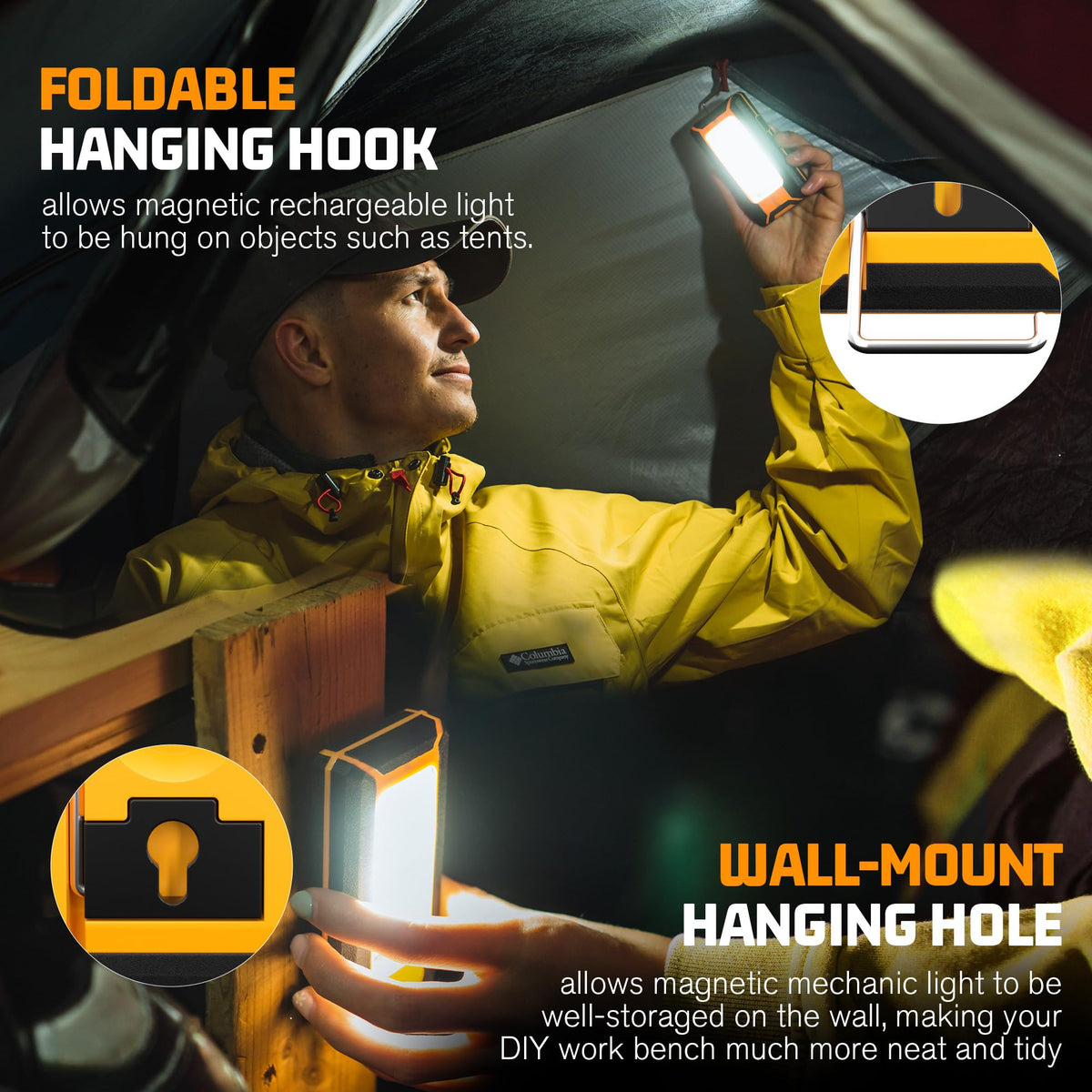 2-Pack Rechargeable LED Work Light D336
