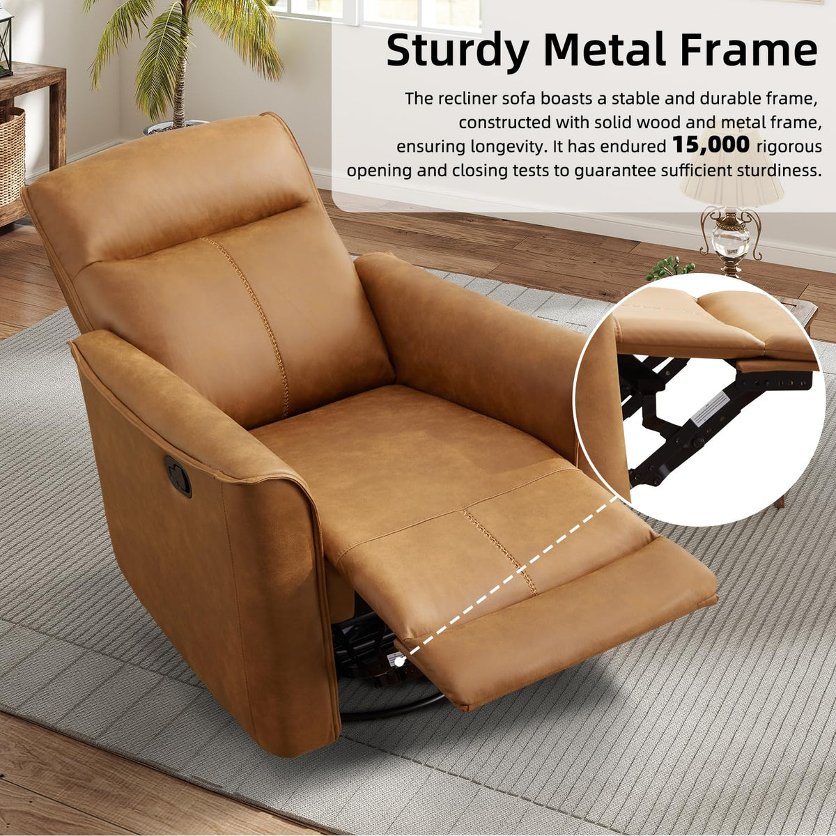 Brown Leathaire Swivel Rocker Recliner X964297