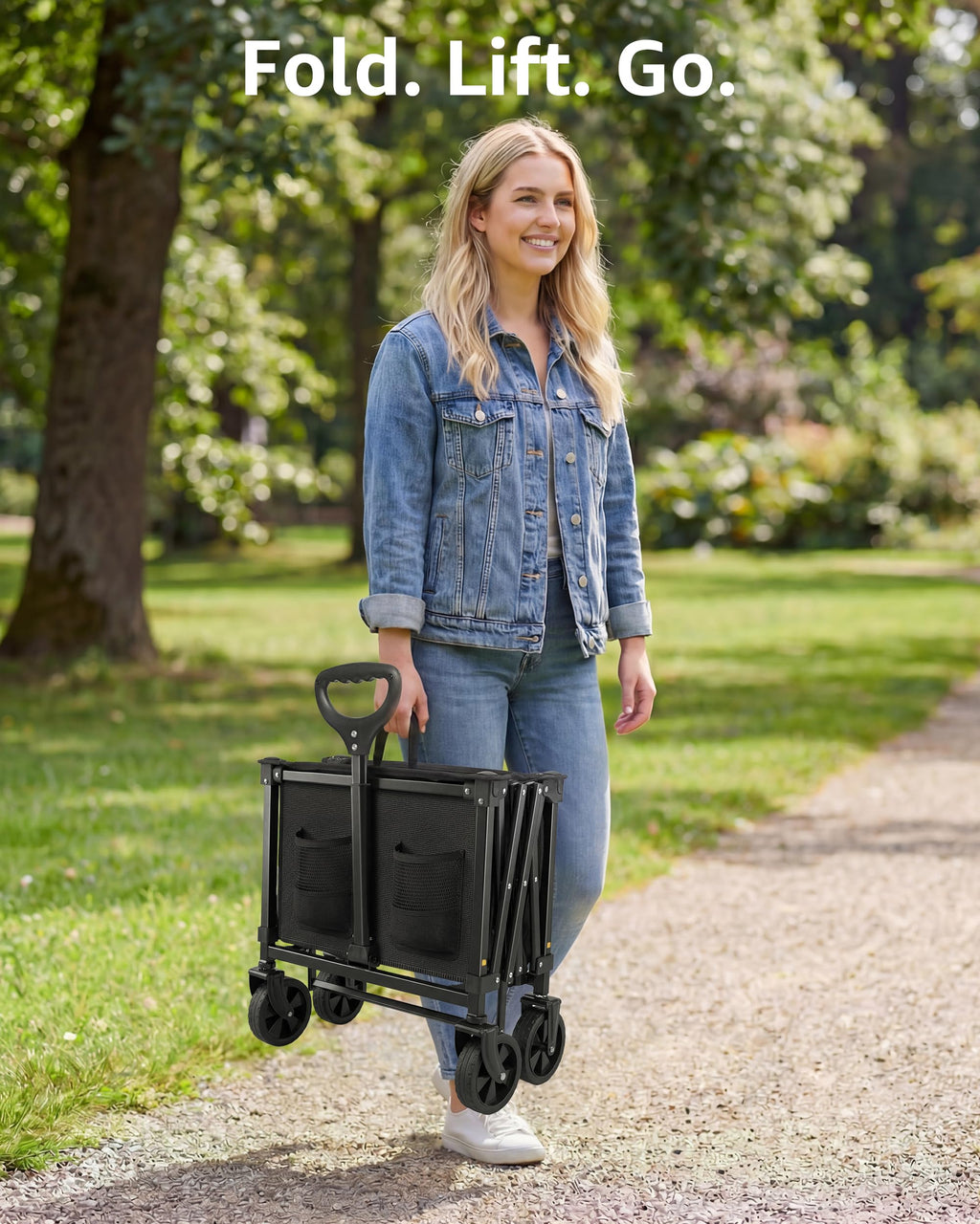 Collapsible Grocery Wagon Cart with Wheels C733