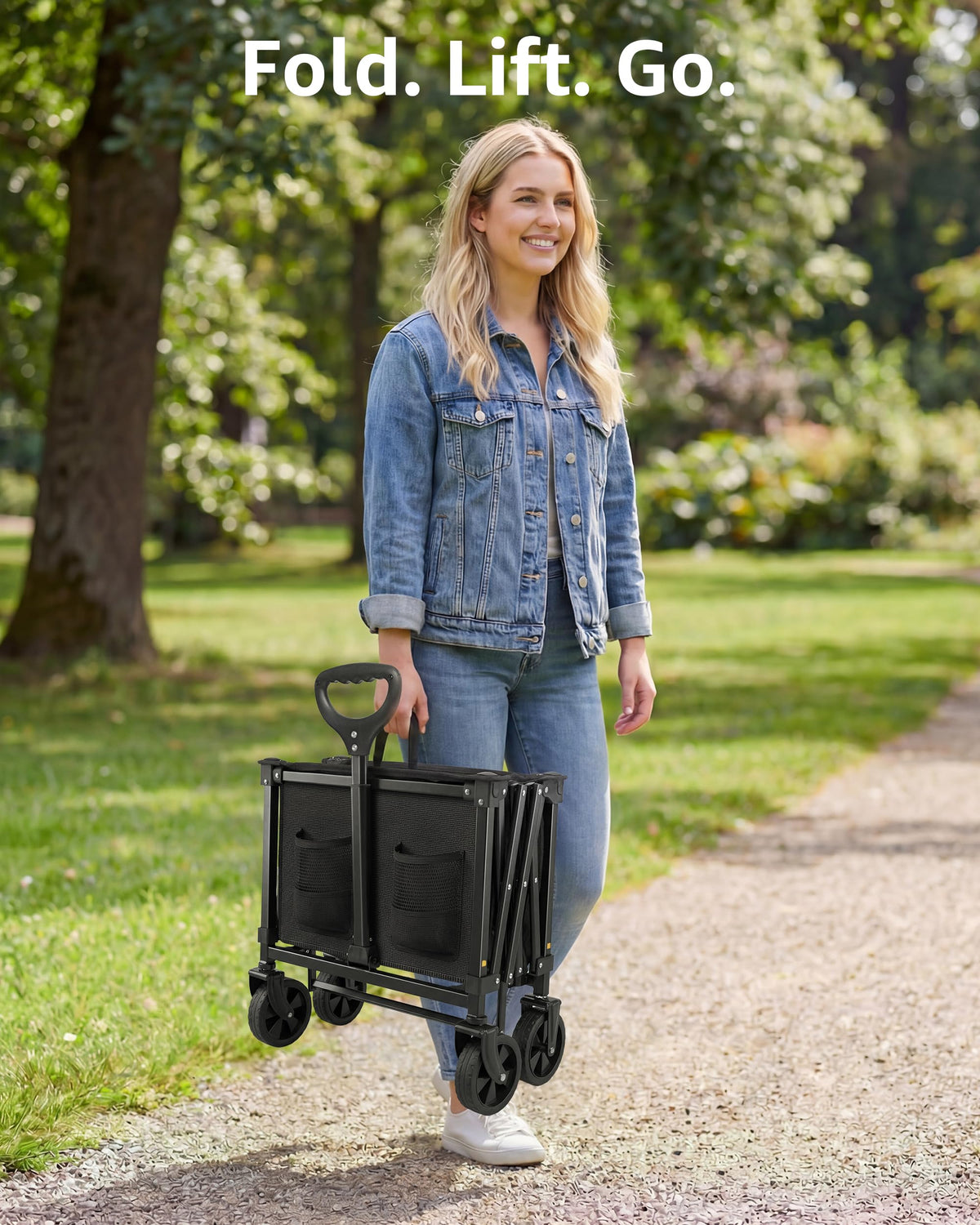 Collapsible Grocery Wagon Cart with Wheels C733