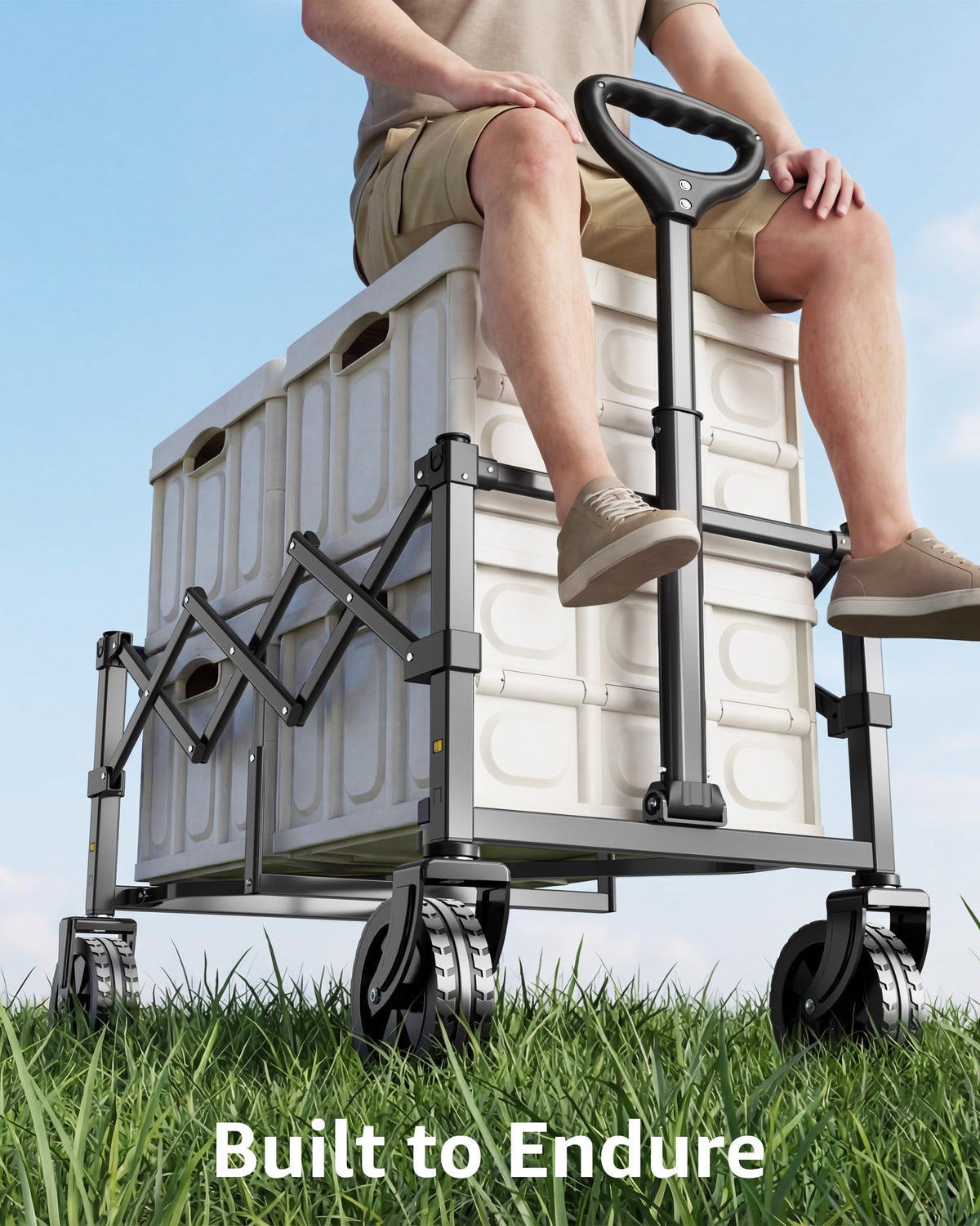 Collapsible Grocery Wagon Cart with Wheels C733