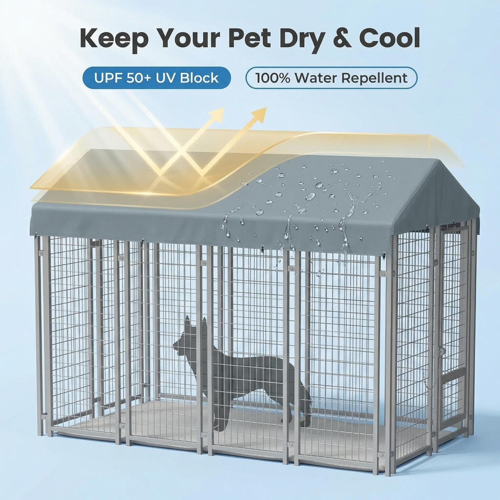 Gray Dog Kennel Cover 10' x 5' C904072