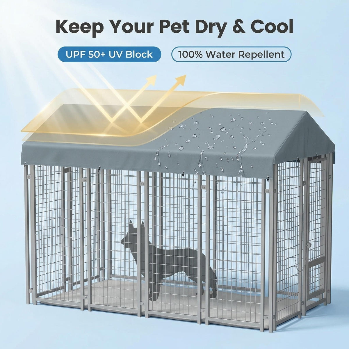 Gray Dog Kennel Cover 10' x 5' C904072
