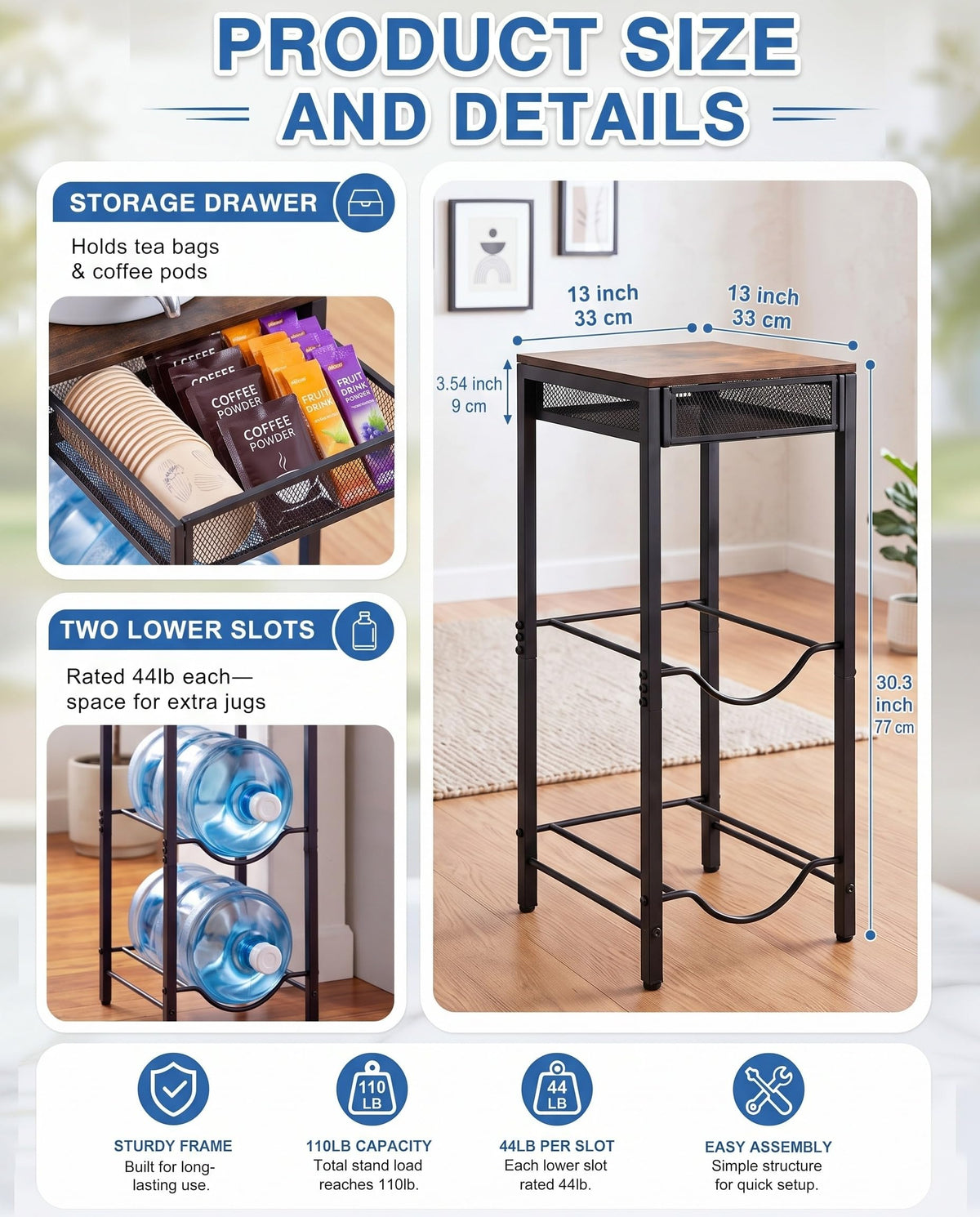 3-Tier 5 Gallon Ceramic Water Jug Holder J5829