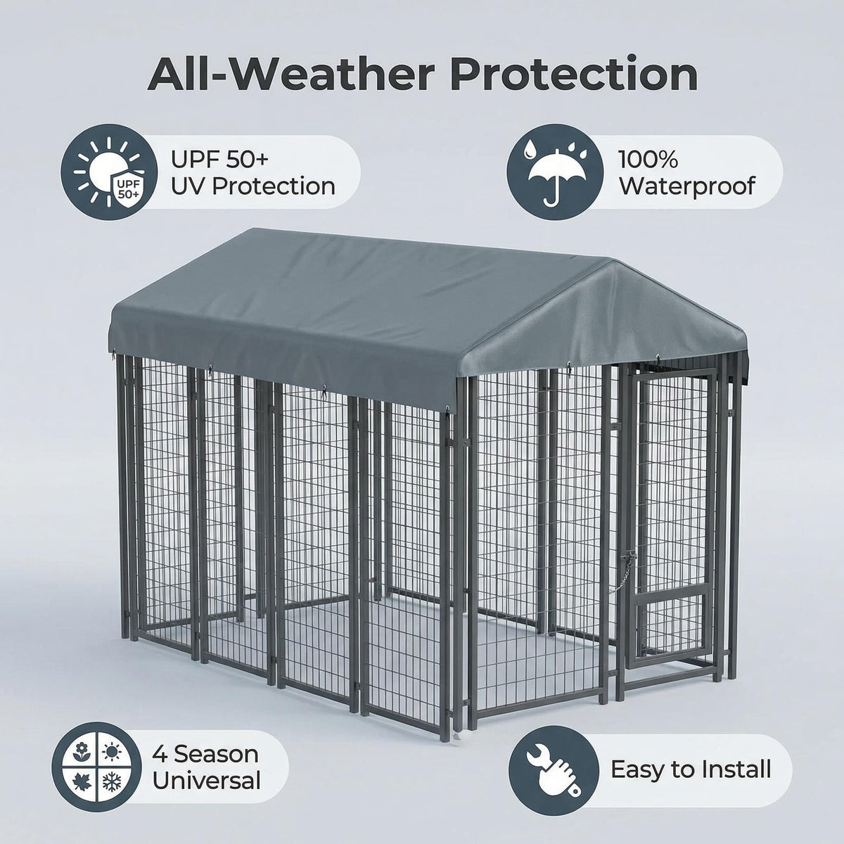 Gray Dog Kennel Cover 10' x 5' C904072
