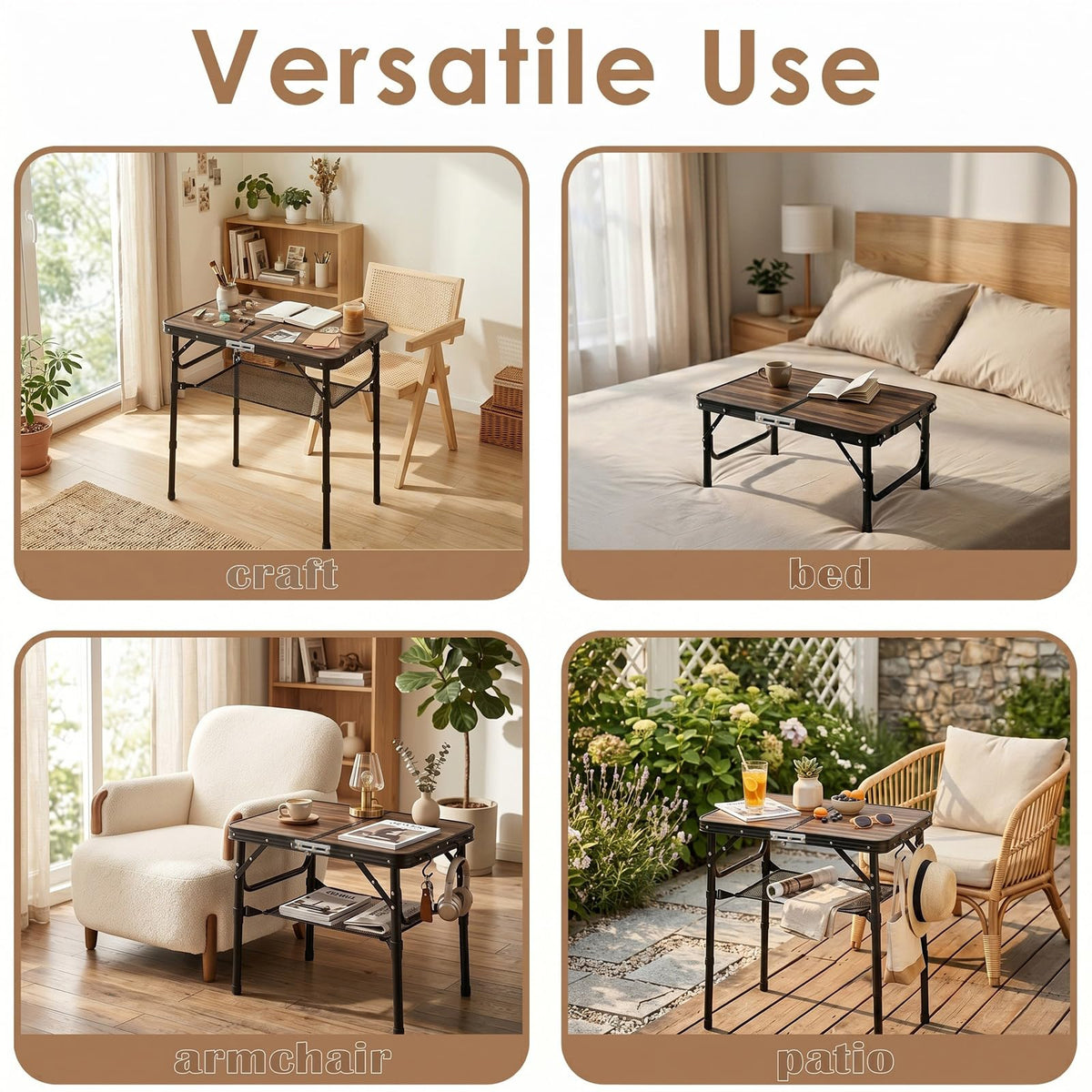 Folding Adjustable Height TV Tray Table B2062