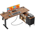55.1'' L Standing Desk with Outlets, Cabinet, Shelves, Drawers H95108