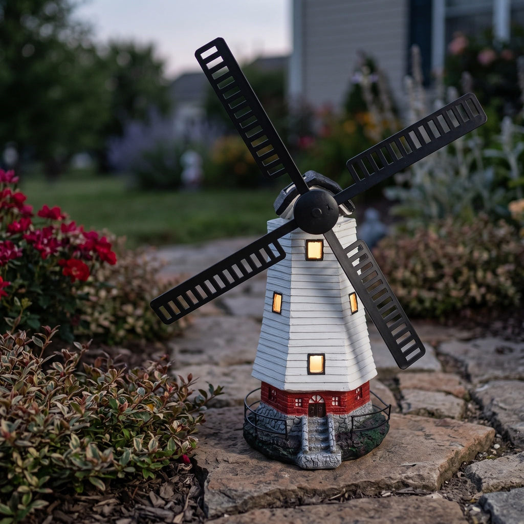 Solar Powered LED Lighthouse Garden Statue C1723