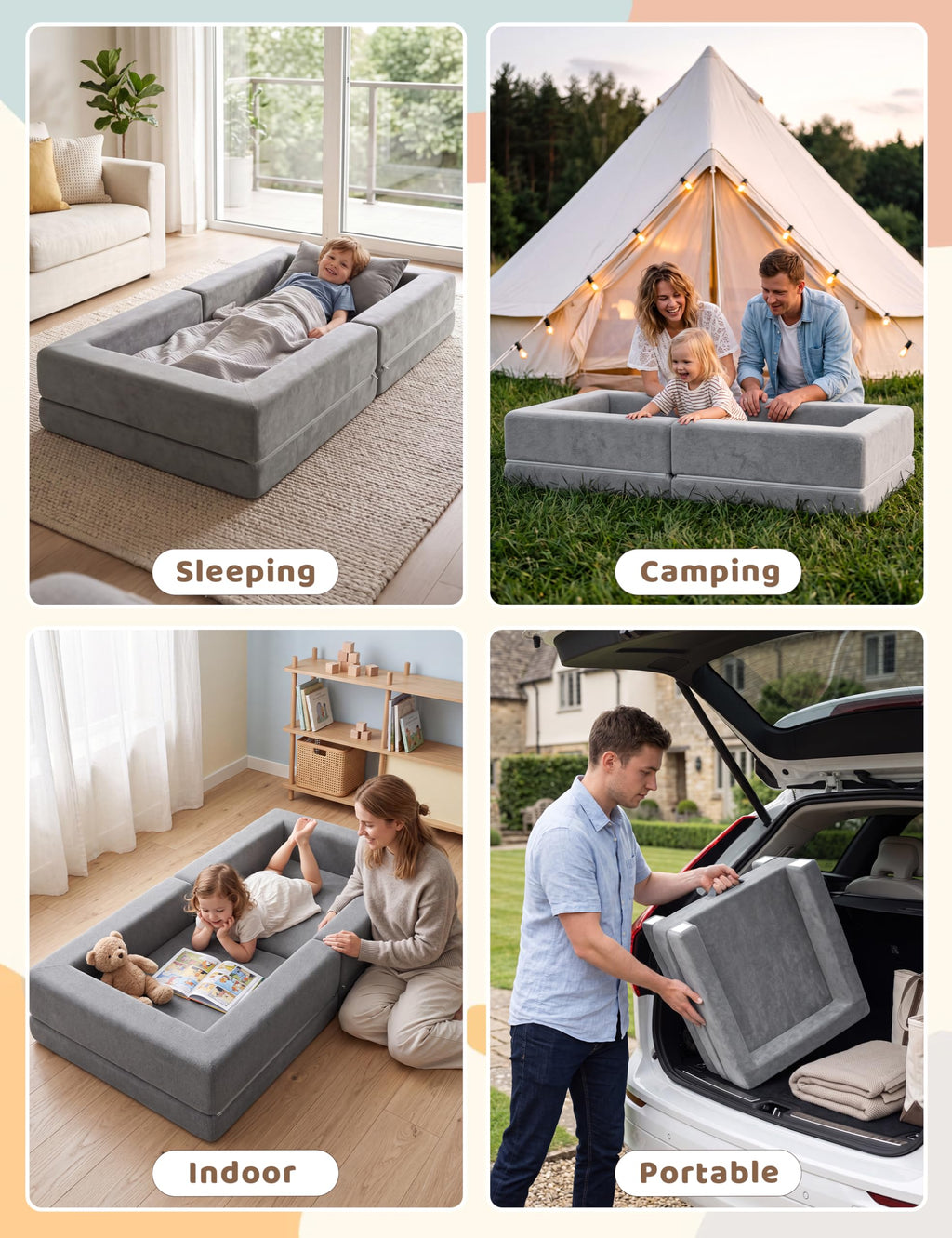 54" Portable Foldable Foam Toddler Bed C6861