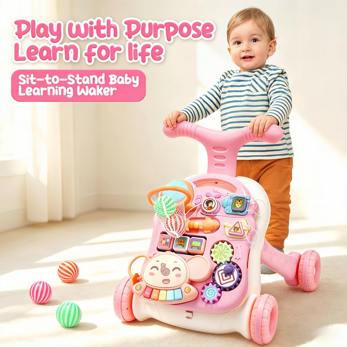 2-in-1 Baby Walker with Detachable Activity Center F1650
