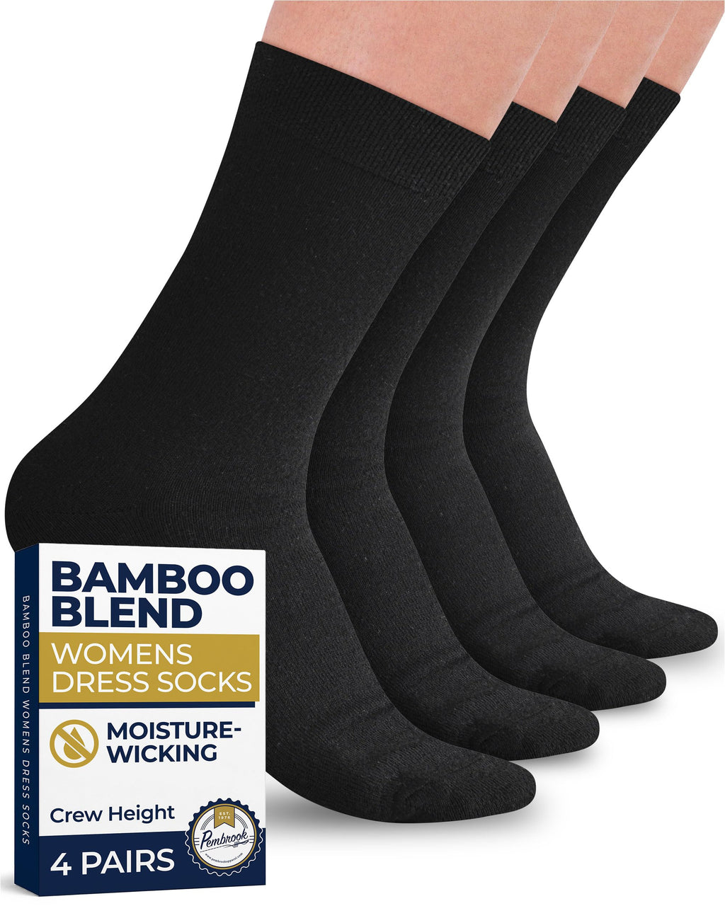 Bamboo Viscose Crew Dress Socks Women 4 Pairs T98313