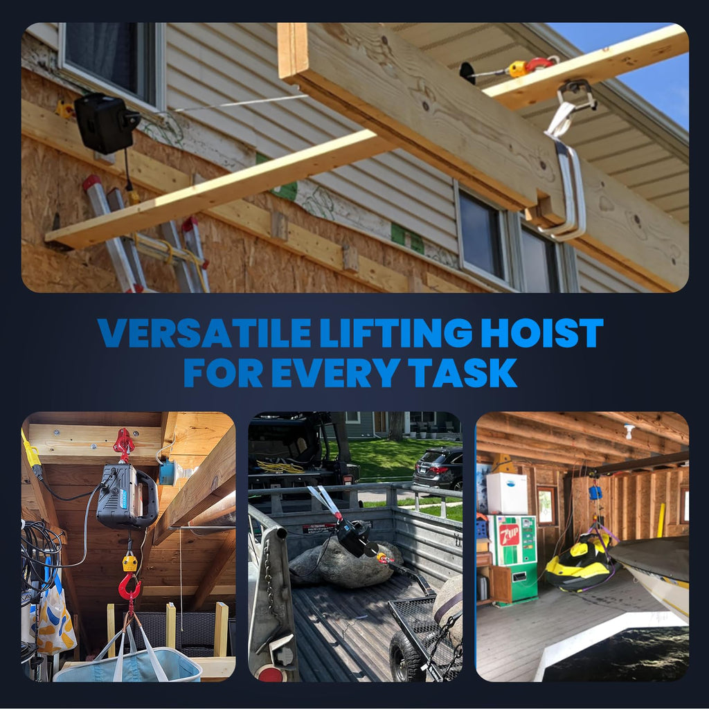3-in-1 Electric Hoist Winch 1,100lbs 25ft Lifting Height P20670