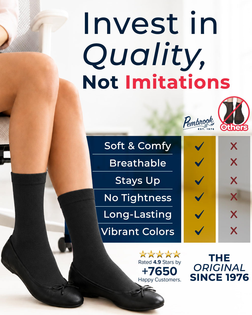 Bamboo Viscose Crew Dress Socks Women 4 Pairs T98313
