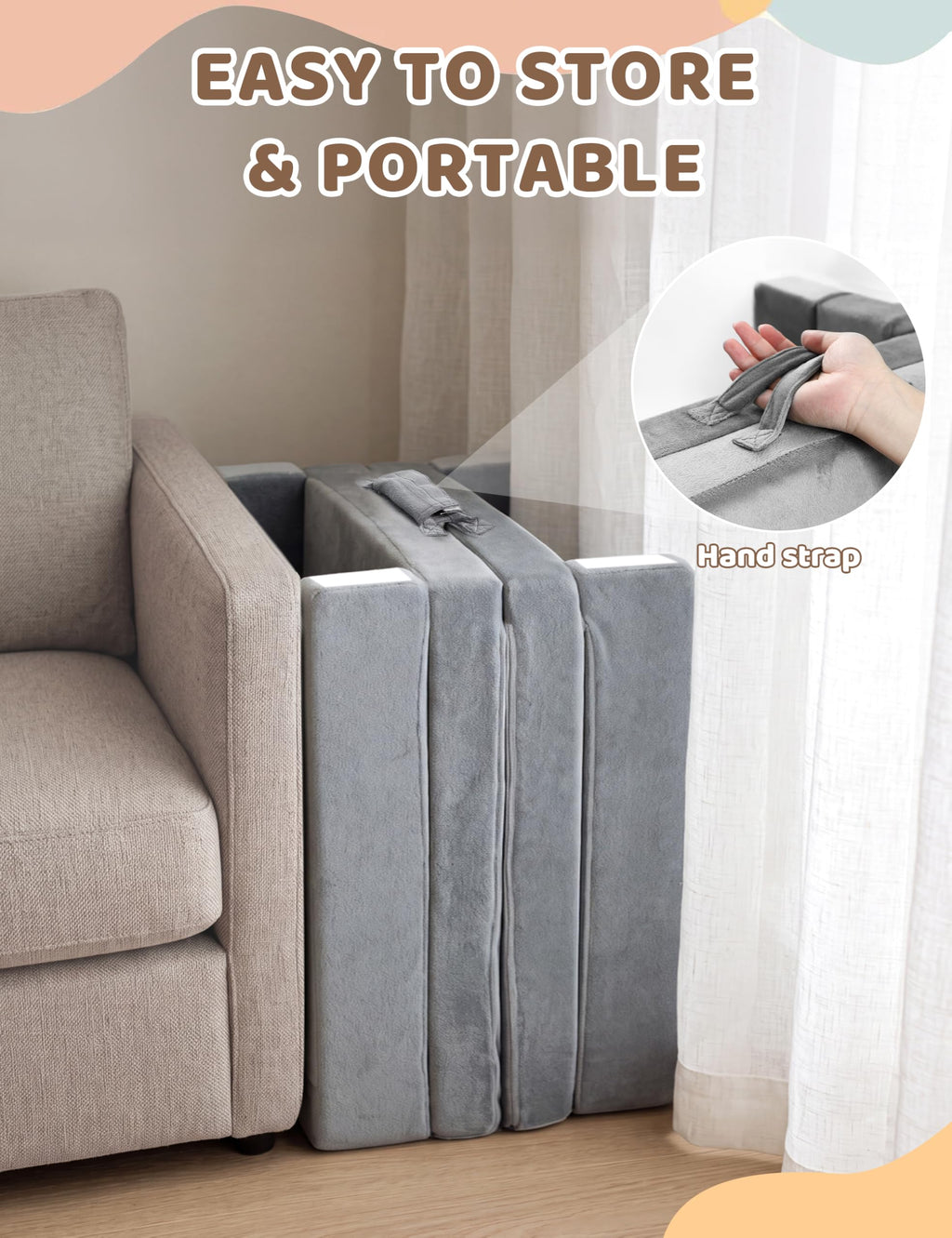 54" Portable Foldable Foam Toddler Bed C6861