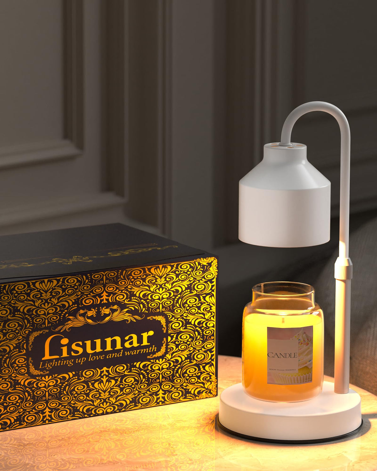 White Candle Warmer Lamp with Timer F471