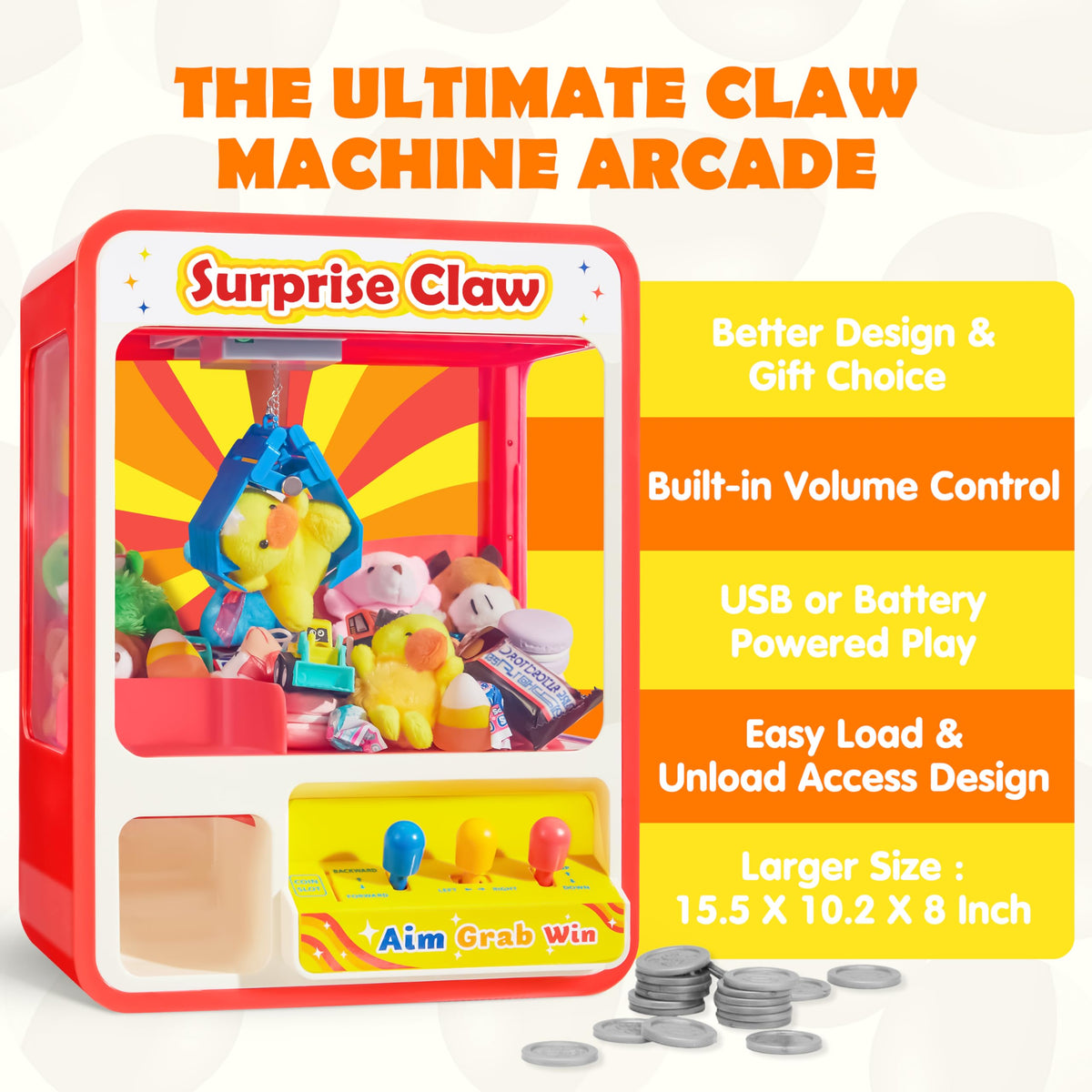 Claw Machine Arcade Toy with LED Light A46793