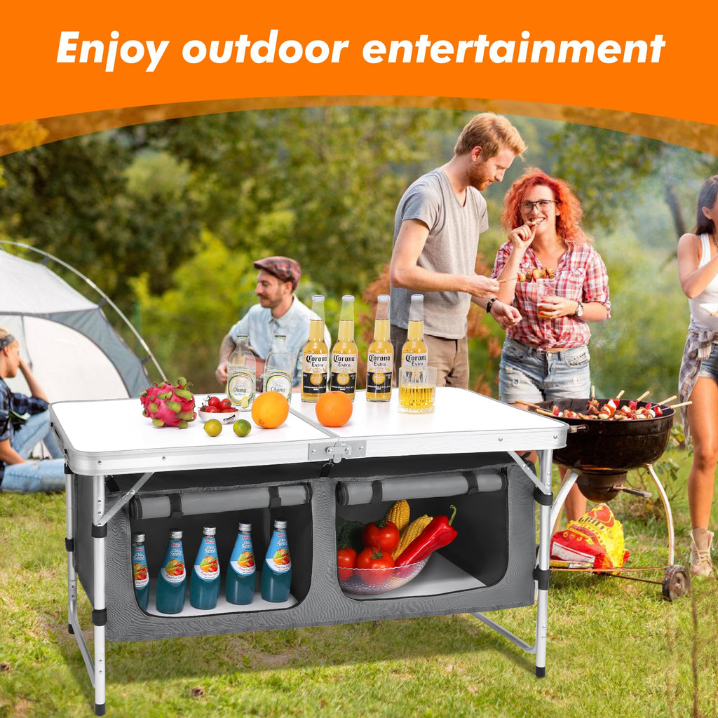 Camping Folding Aluminum Table with Adjustable Legs Z61412