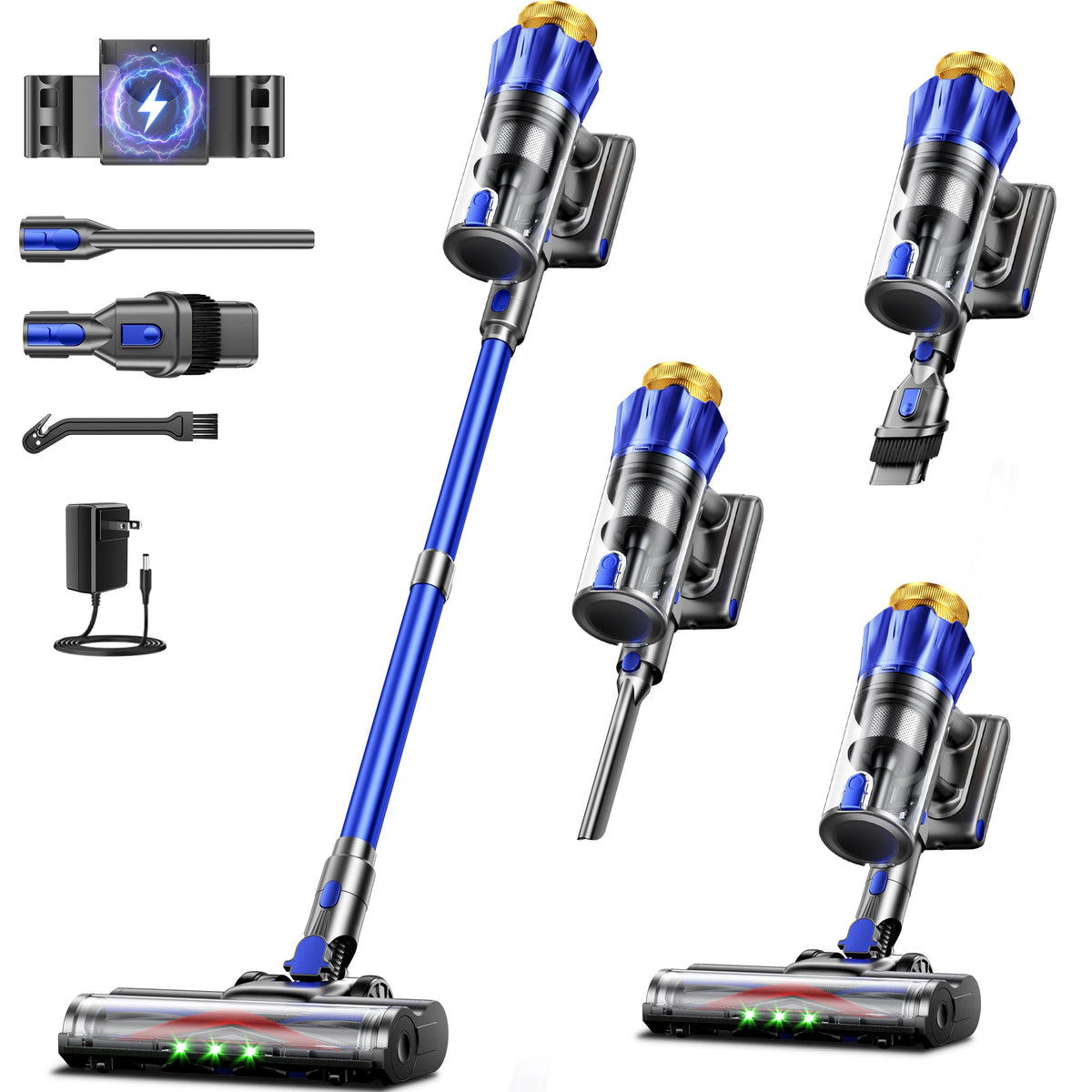 650W 55KPa Cordless Stick Vacuum Cleaner with Anti-Tangle Brush D4855