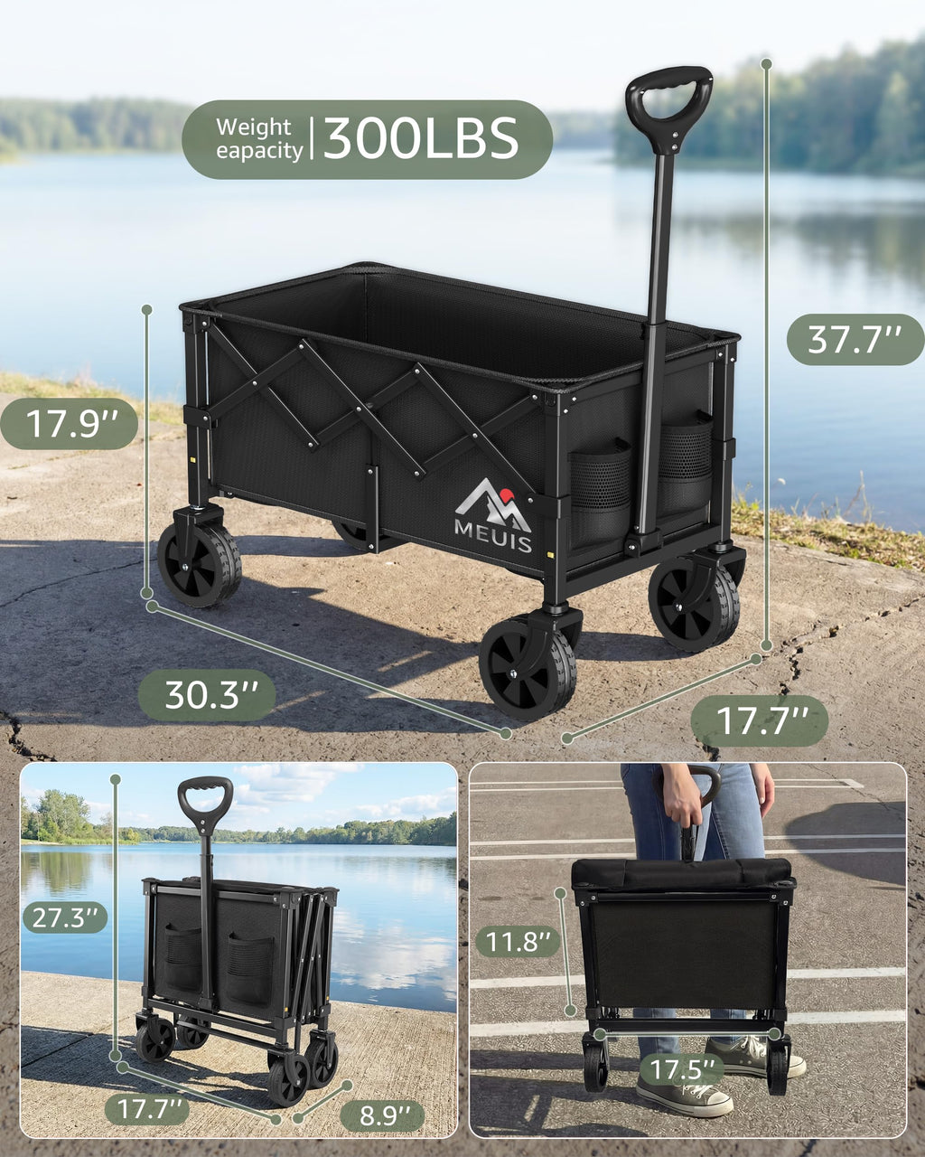 Collapsible Grocery Wagon Cart with Wheels C733