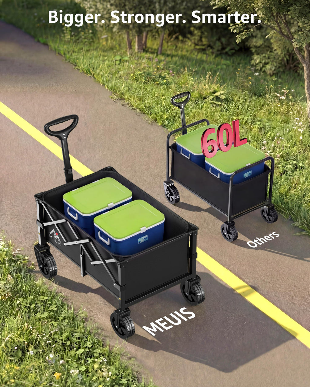 Collapsible Grocery Wagon Cart with Wheels C733