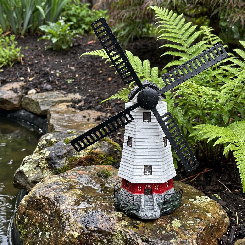 Solar Powered LED Lighthouse Garden Statue C1723