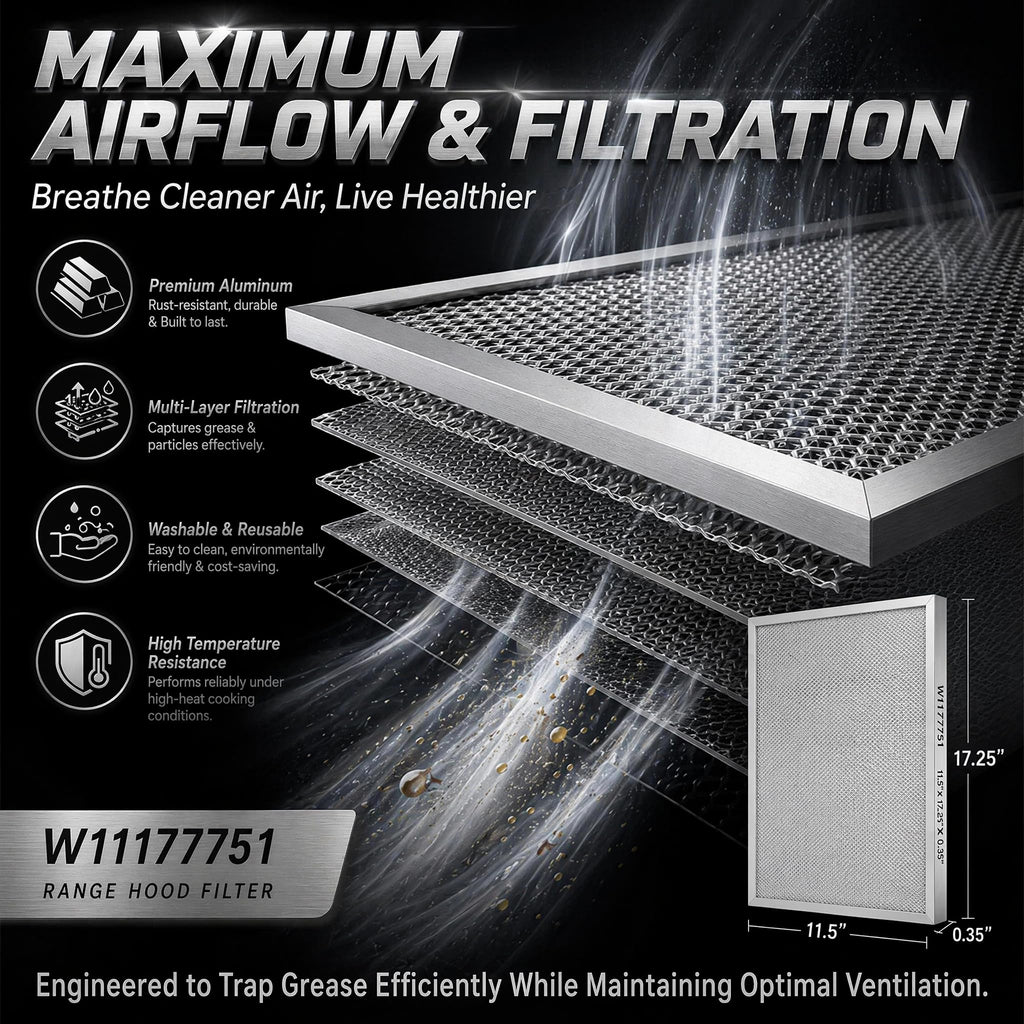 Aluminum Mesh Range Hood Filter 11.5"x17.25" 2 Pack N197191