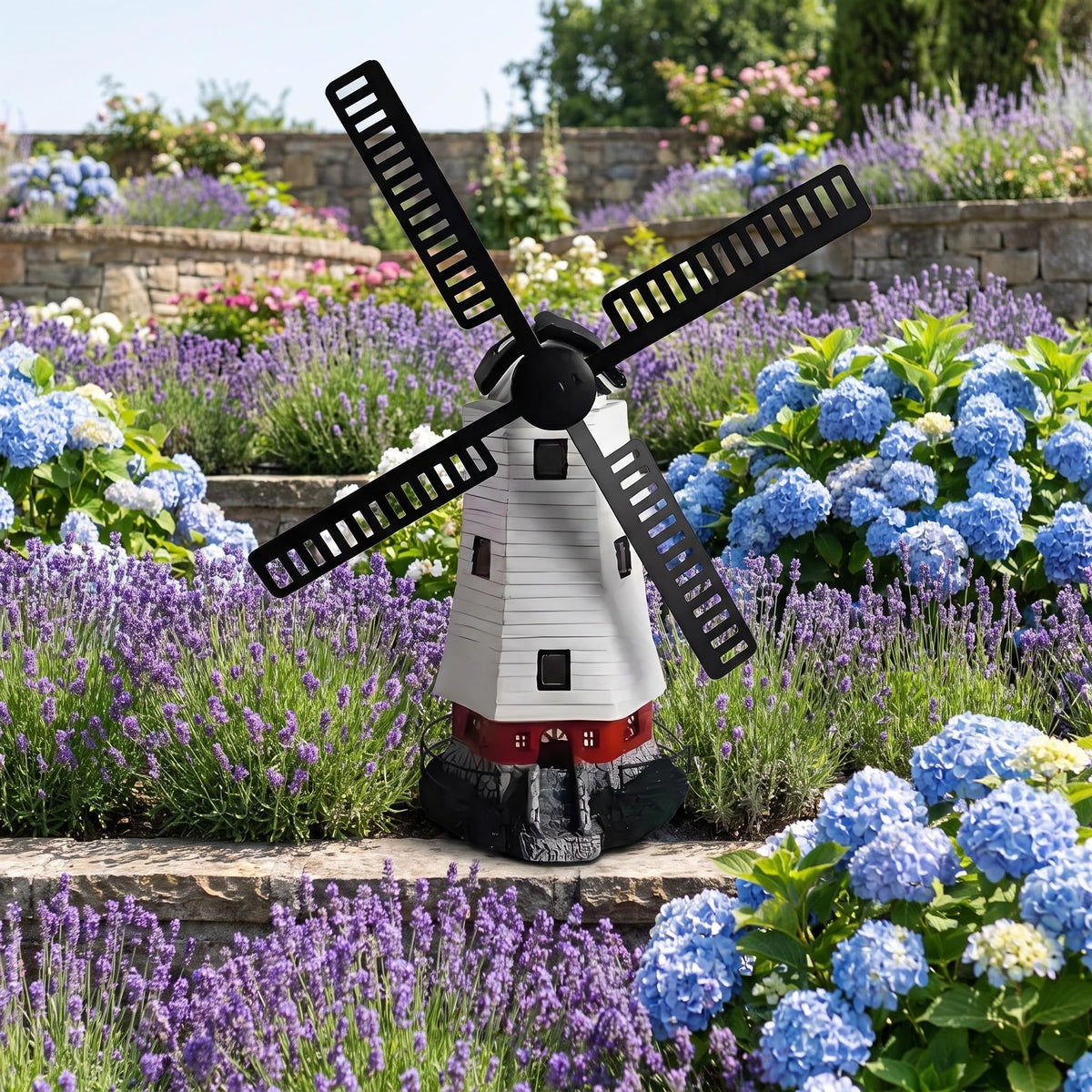 Solar Powered LED Lighthouse Garden Statue C1723