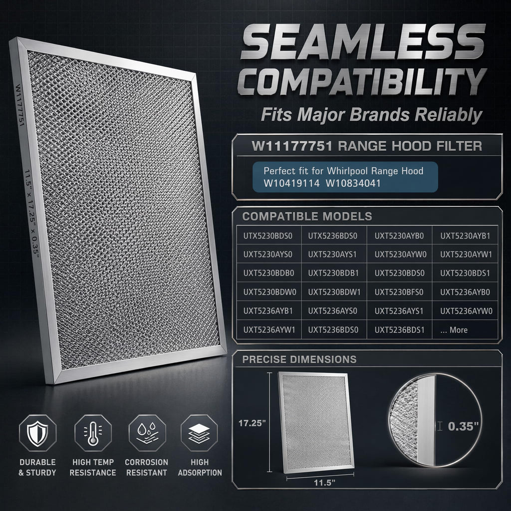 Aluminum Mesh Range Hood Filter 11.5"x17.25" 2 Pack N197191